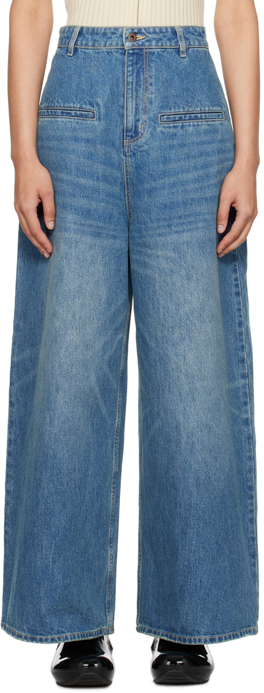 Fax Copy Express: Blue Relaxed-Fit Jeans | SSENSE Canada