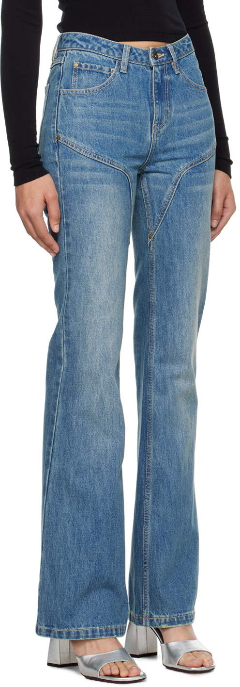 Fax Copy Express Blue Flared Jeans | Smart Closet