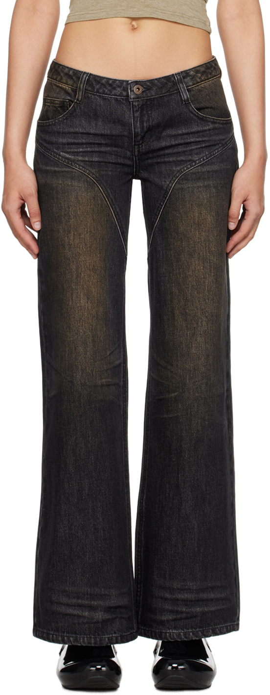 Black Dirty Wash Jeans