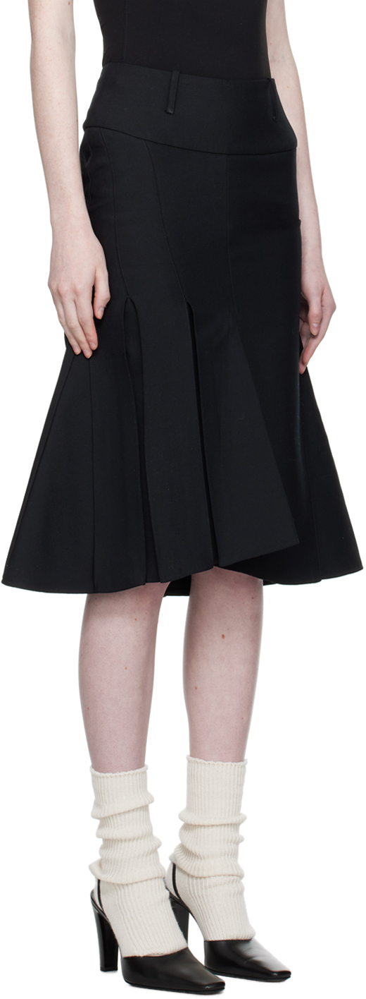 Fax Copy Express Black Fishtail Midi Skirt | Smart Closet