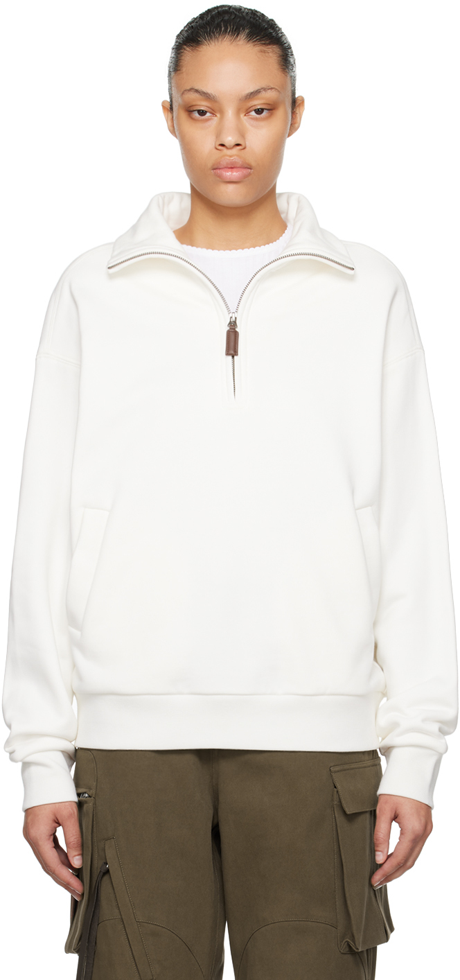 White Half-Zip Sweatshirt