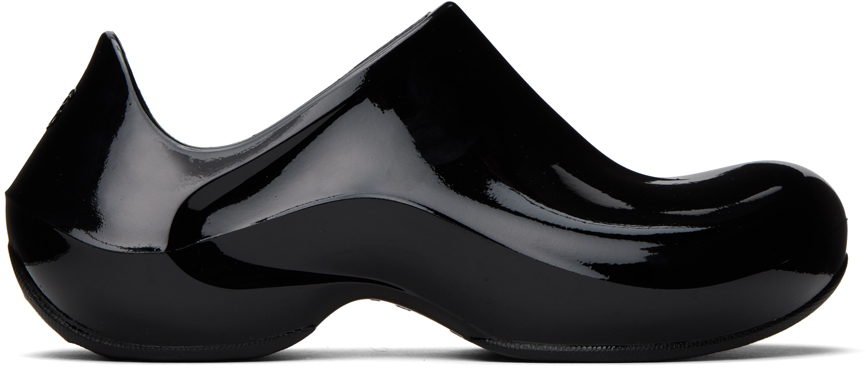 Fax Copy Express Black Shell Loafers In Lacquer Black