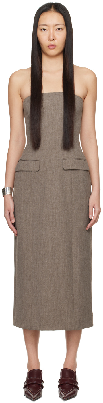 Shop Beaufille Brown Callie Maxi Dress In Heather Brown