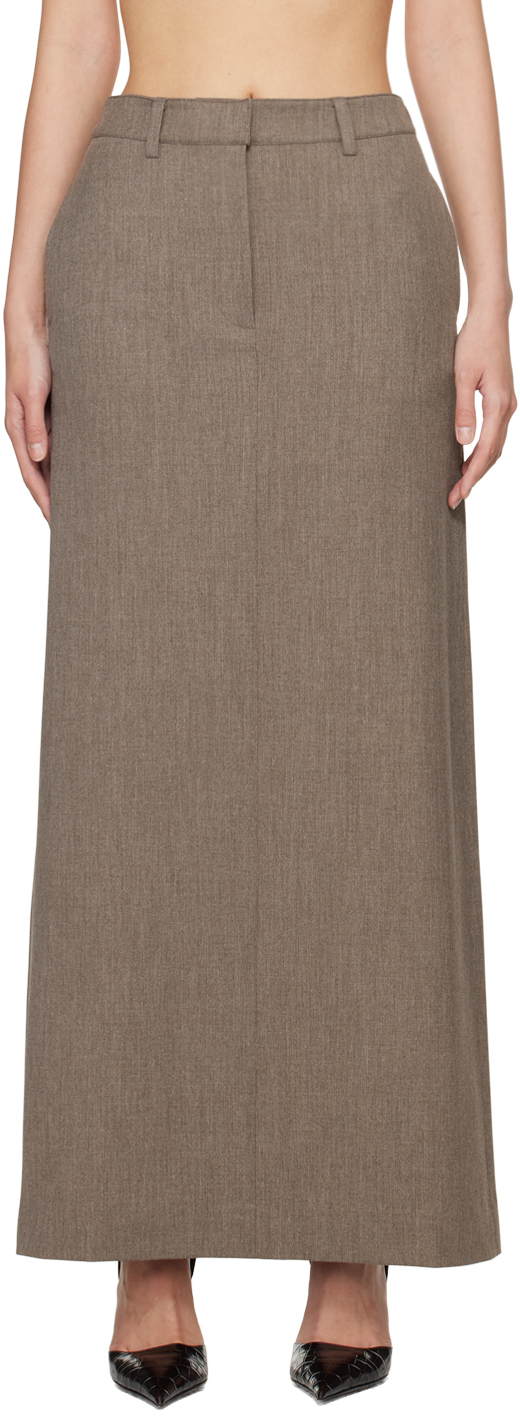 Beaufille Brown Minter Maxi Skirt In Heather Brown