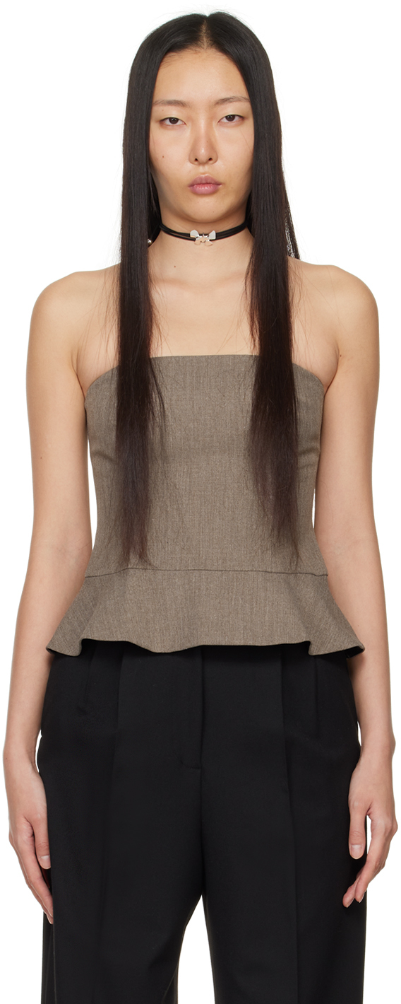 Beaufille Brown Francis Tank Top In Heather Brown