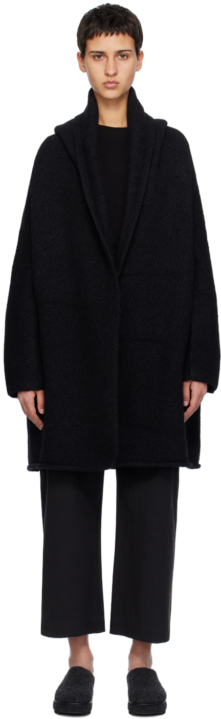 Lauren Manoogian Black Capote Coat In B01 Black