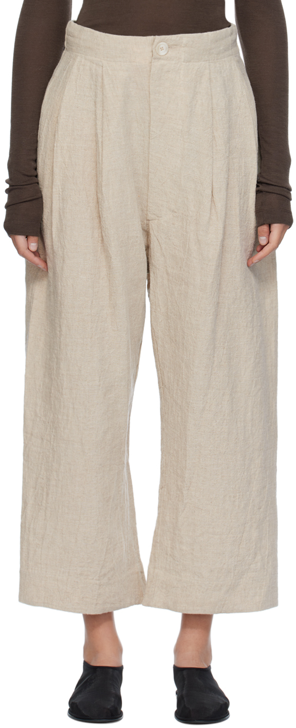 Shop Lauren Manoogian Off-white Como Trousers In N01 Natural