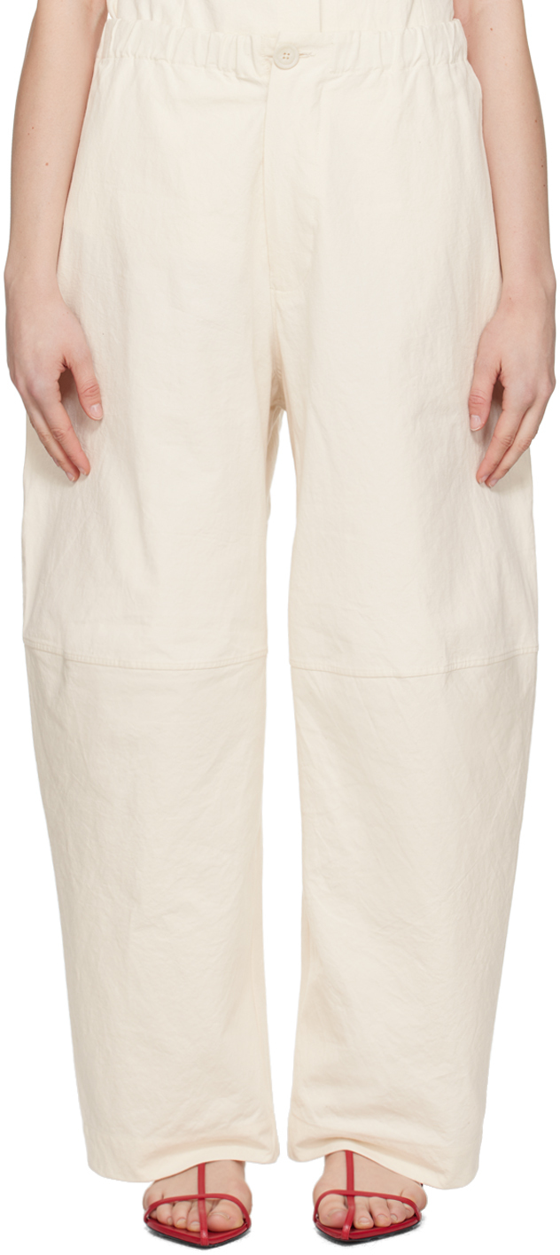 Shop Lauren Manoogian Off-white Structure Trousers In N01 Natural