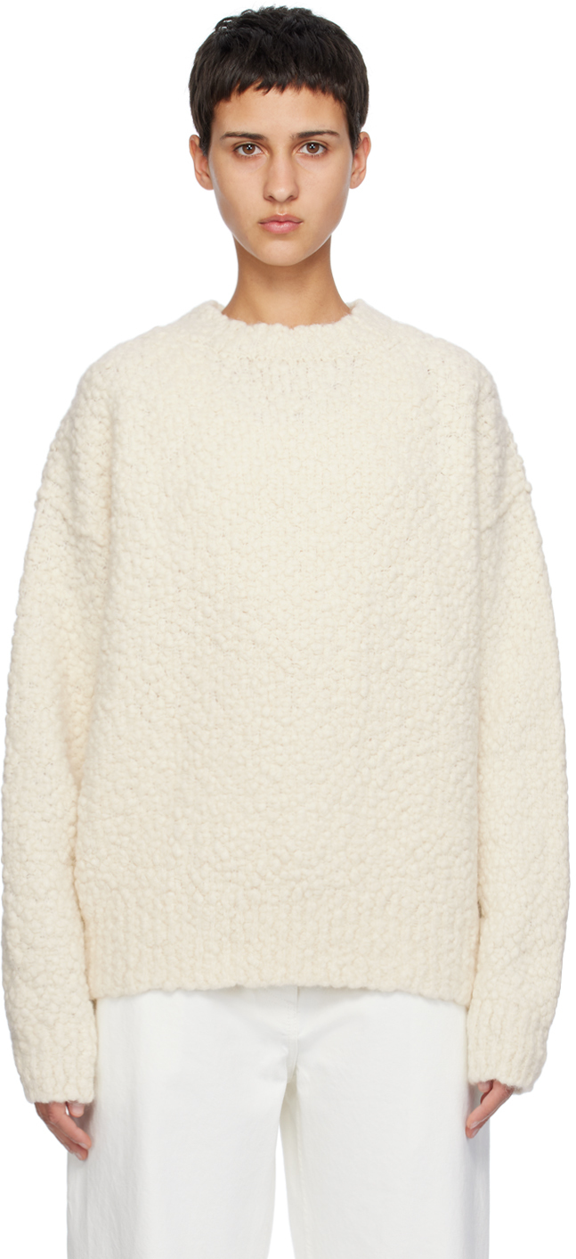 Shop Lauren Manoogian Off-white Berber Sweater In Rw01 Raw White
