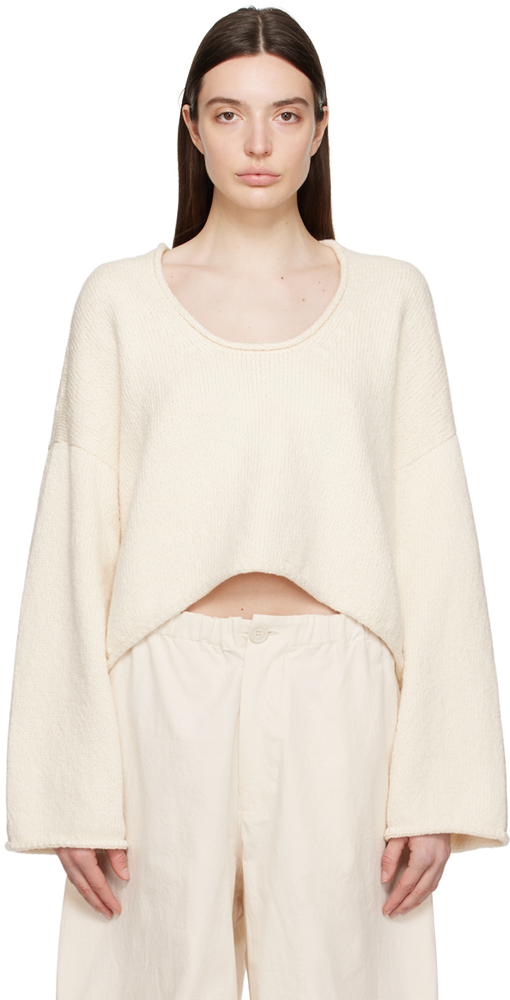 Lauren Manoogian Off-white Roving Sweater In Rw01 Raw White