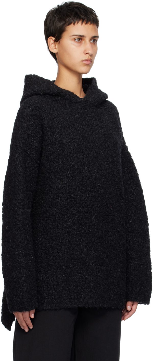 Lauren Manoogian Shawl-lapels Open-front Cardigan In Bm01 Black Melange