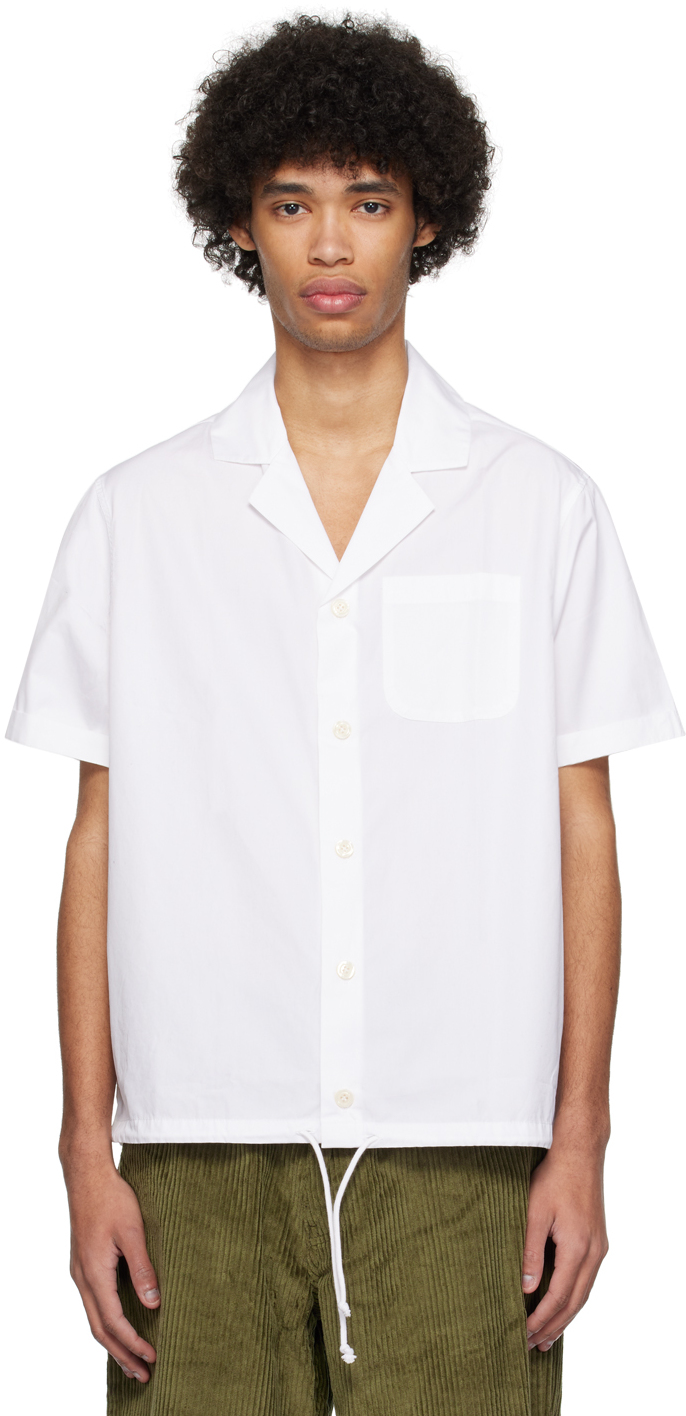 White Drawstring Shirt by Noah on Sale