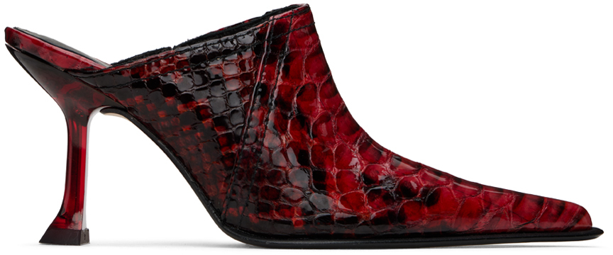 Red Ashlyn Snake Mules