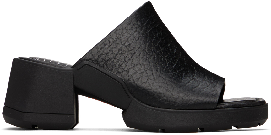 Miista Kristen Black Stretch Mule Sandal Woman Sandals Black Size 10.5 Synthetic Fibers