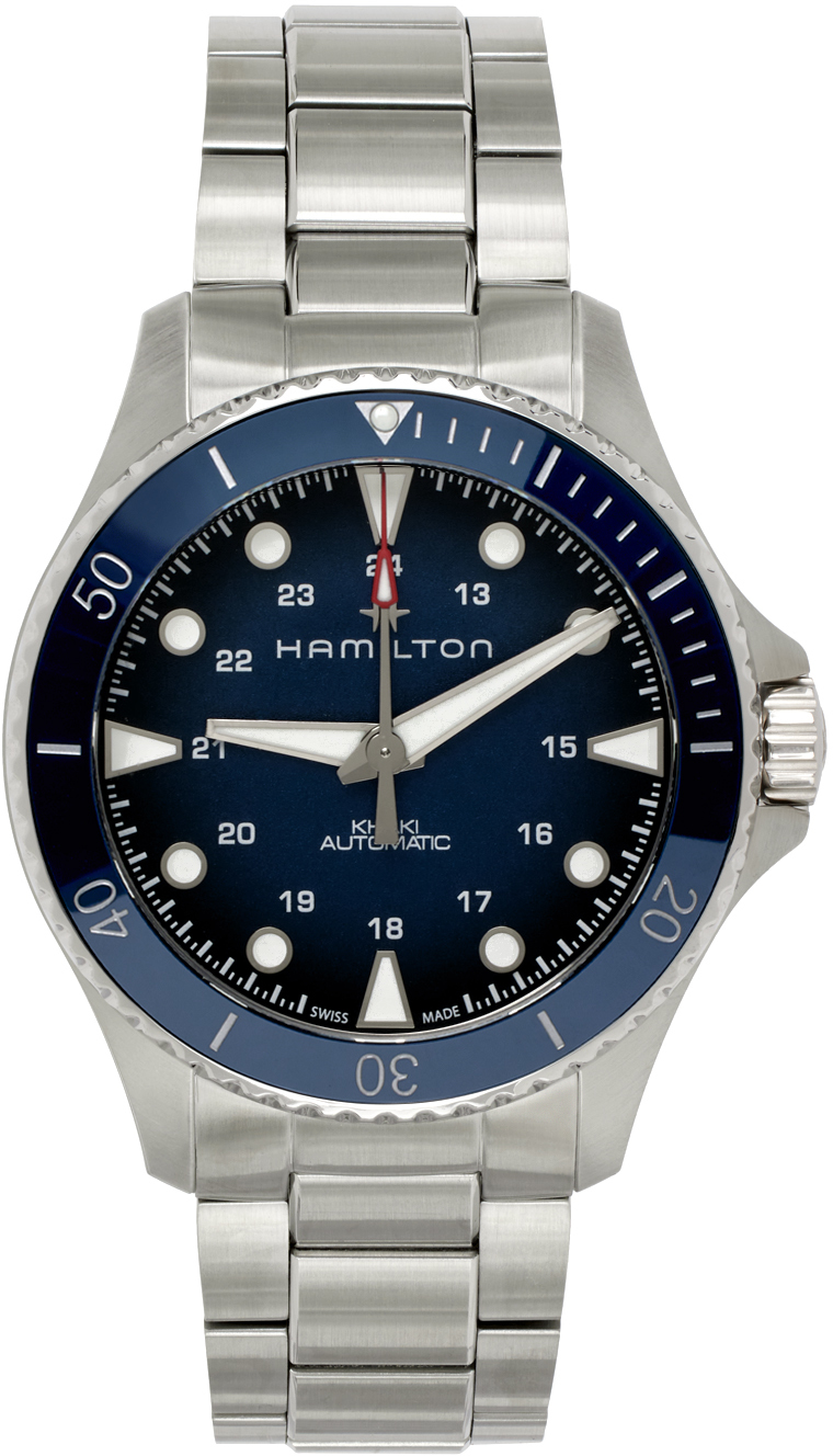 Hamilton Silver Scuba Automatic Watch In Blue/silver