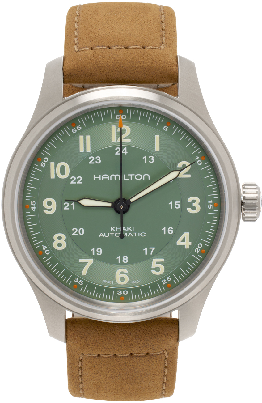 Green & Brown Titanium Auto Watch