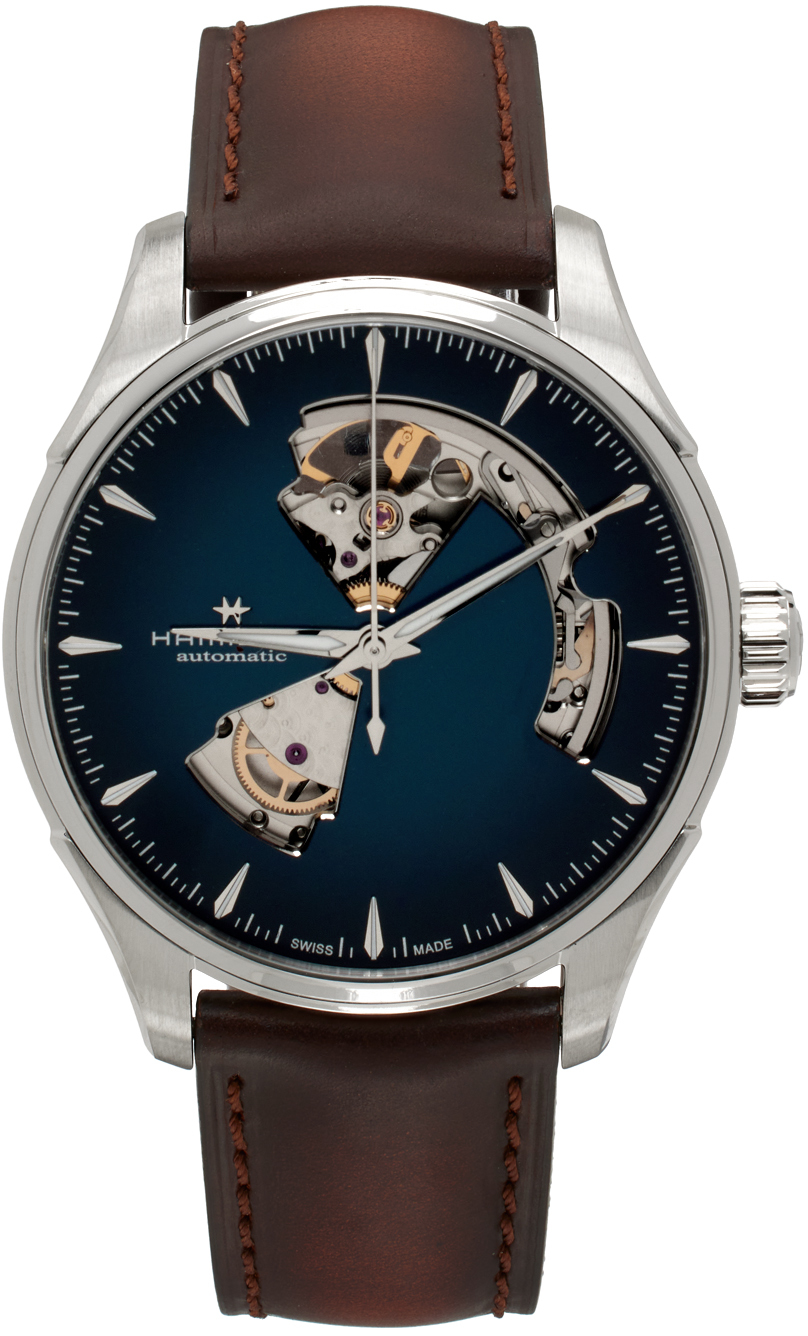 Hamilton Brown Open Heart Automatic Watch In Blue/brown
