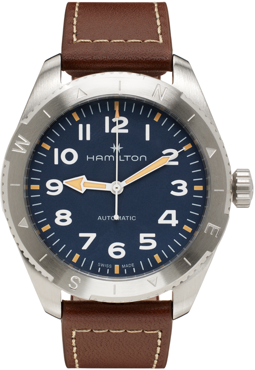 Hamilton Brown Expedition Automatic Watch In Blue/brown