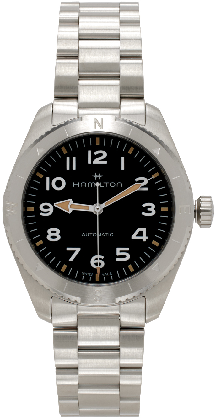 Hamilton Silver Expedition Automatic Watch In Black/sliver