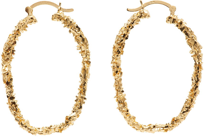 Veneda Carter Gold VC039 Large Closed Hoop Earrings SSENSE Canada