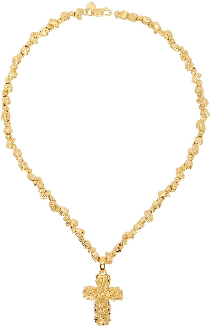 Veneda Carter Gold Vc028 Small Signature Cross Pendant Necklace