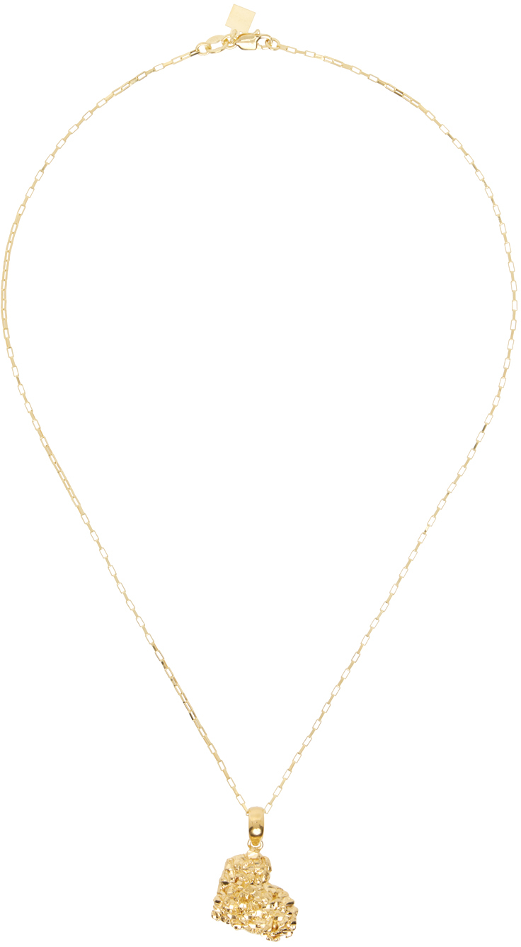 Gold VC014 Vertical Signature Heart Necklace