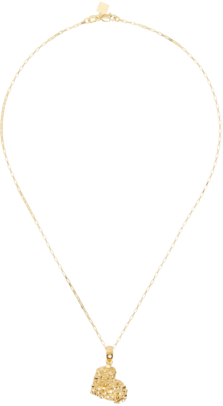 Veneda Carter: Gold VC014 Vertical Signature Heart Necklace | SSENSE