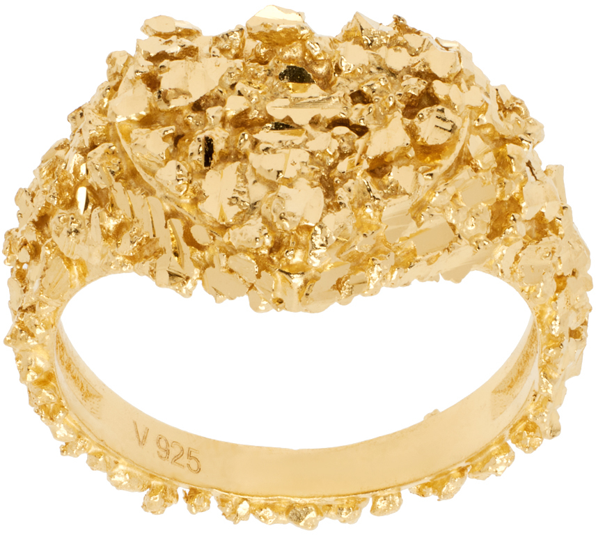 Veneda Carter: Gold VC054 Mini Signature Heart Ring | SSENSE