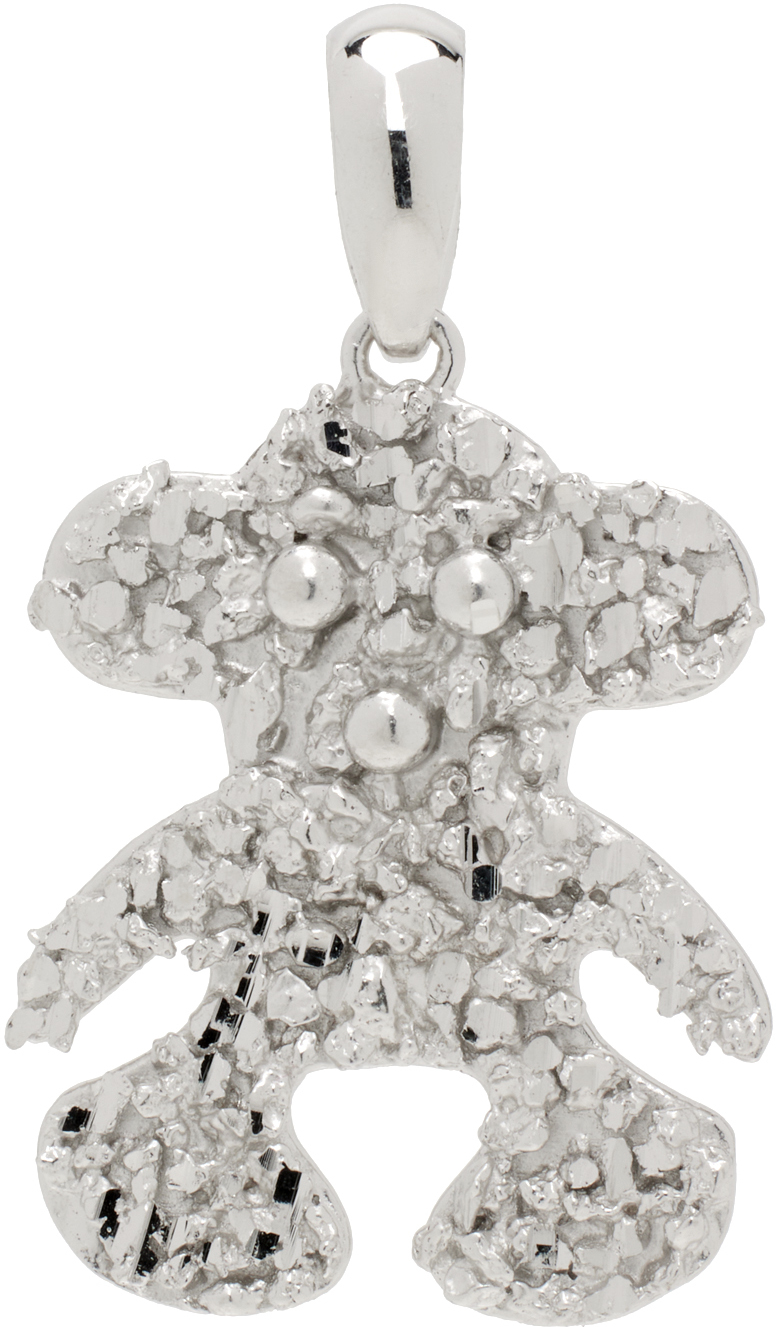Veneda Carter Silver Vc046 Signature Mini Bear Pendant In Metallic