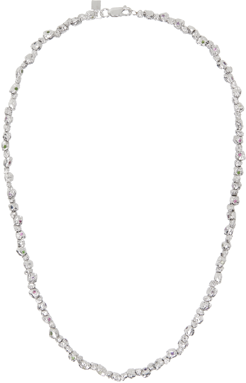 Veneda Carter Ssense Exclusive Silver Vc025 Signature Gem Stone Necklace