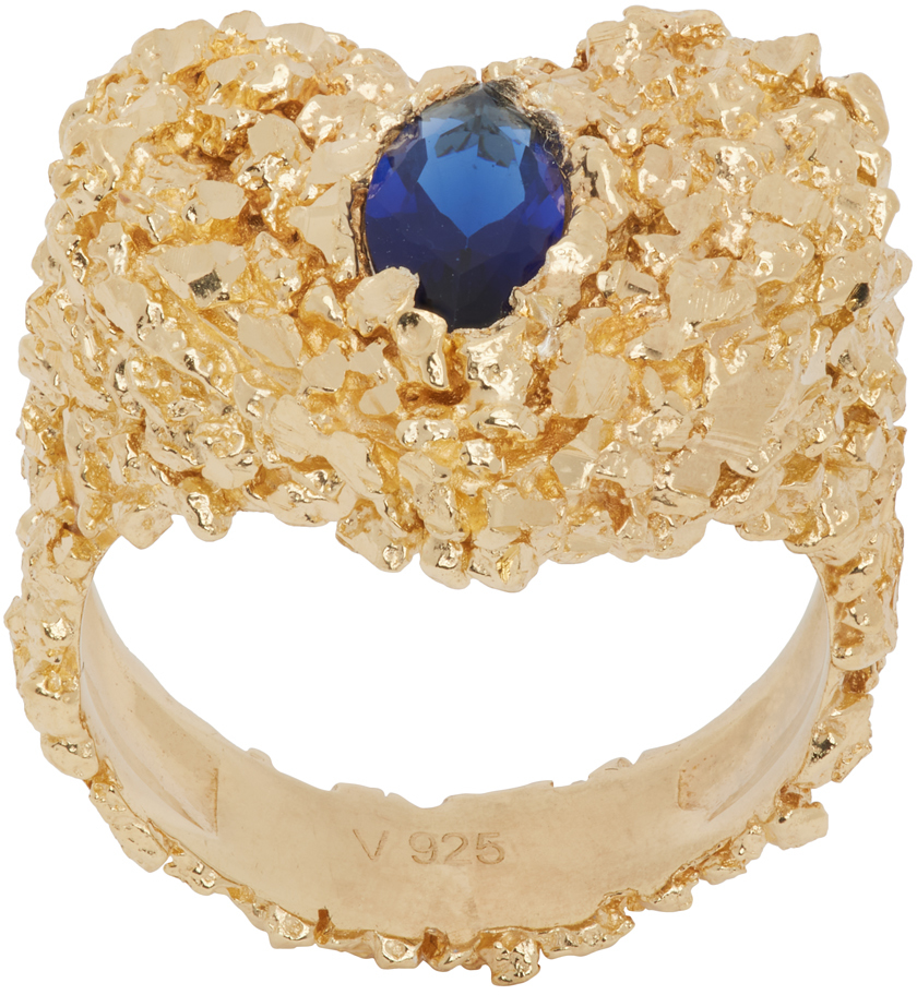 Gold VC030 Sapphire Heart Ring
