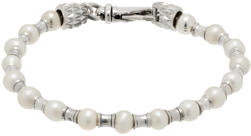 Silver Pearl & Spacers Bracelet