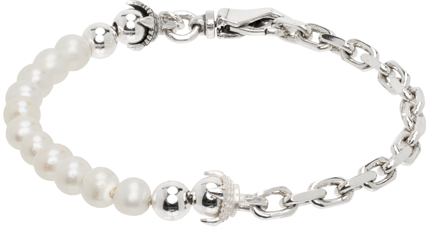 SSENSE Exclusive Silver Pearl Bracelet