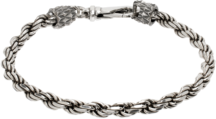 Emanuele Bicocchi Silver Rope Chain Bracelet In Sterling Silver