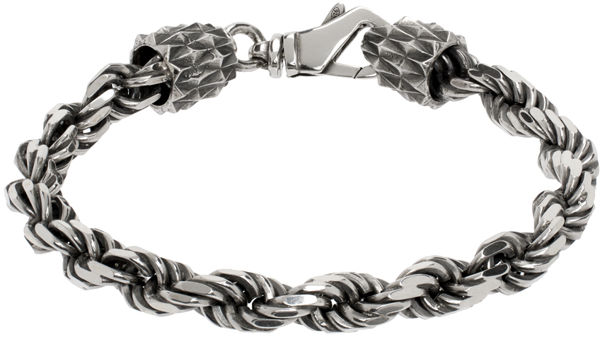 Emanuele Bicocchi Silver Large Rope Chain Bracelet In Sterling Silver