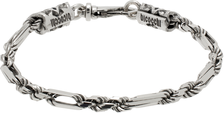 Silver Figaro Rope Chain Bracelet