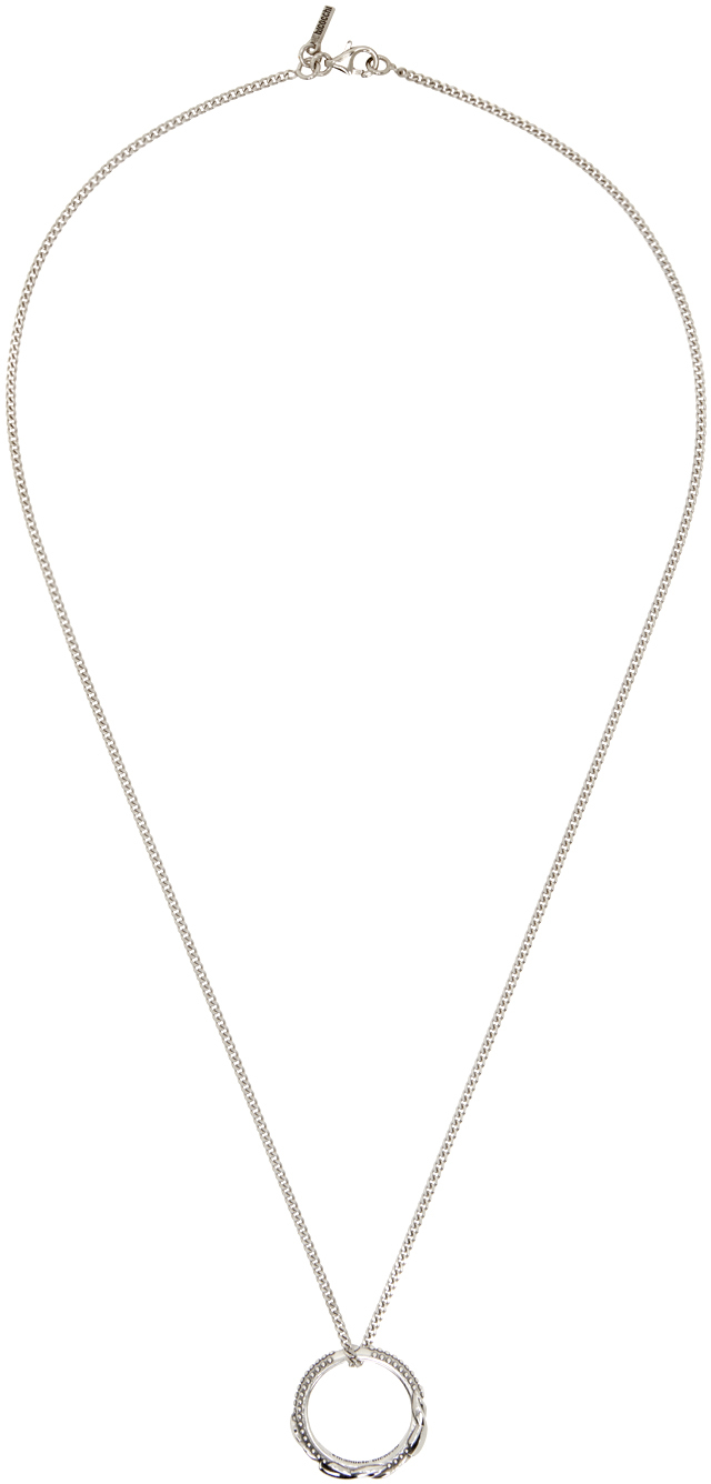 Emanuele Bicocchi Ssense Exclusive Silver Flame Ring Necklace In Sterling Silver