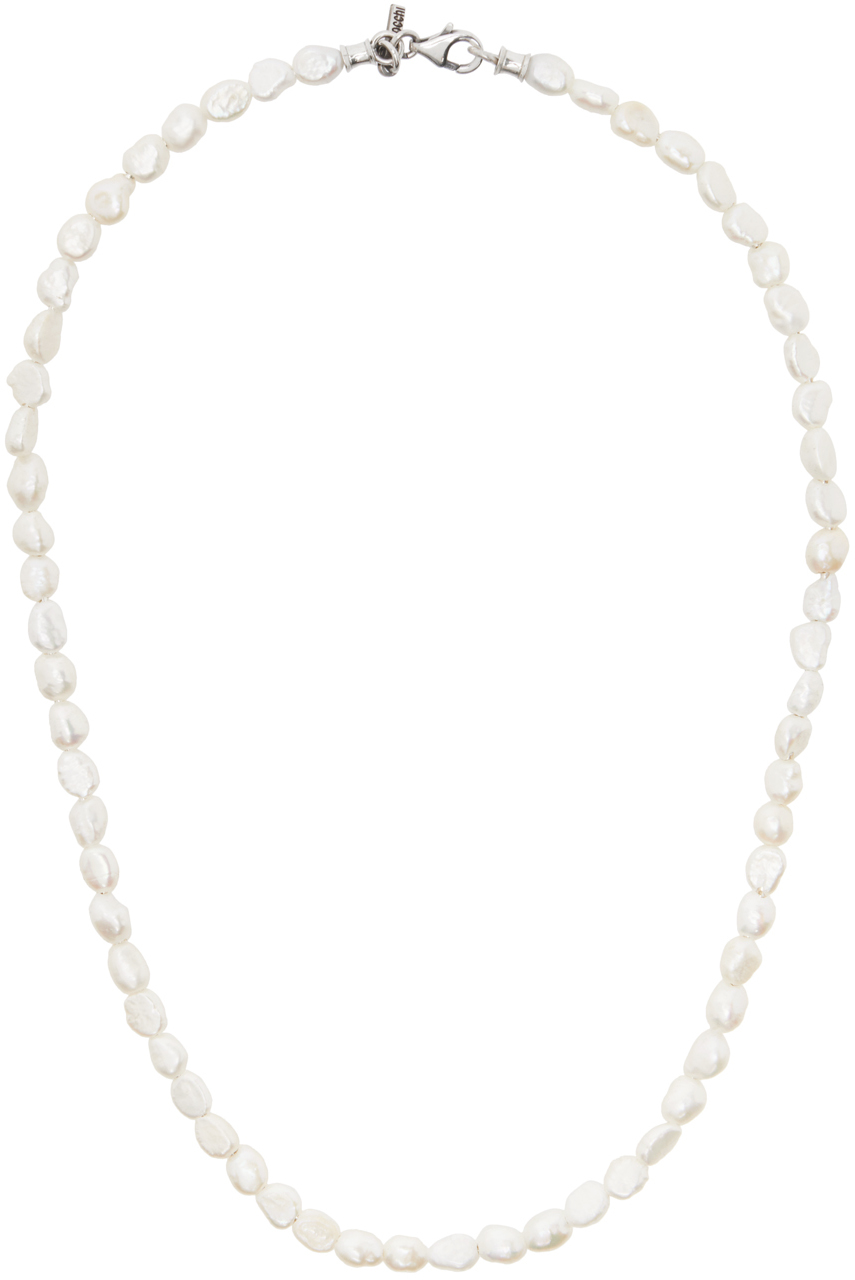 Shop Emanuele Bicocchi White Baroque Pearl Necklace