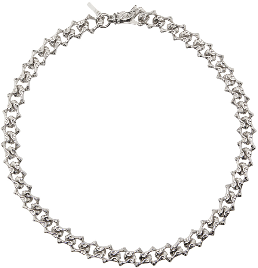 Emanuele Bicocchi Silver Arabesque Chain Necklace In White