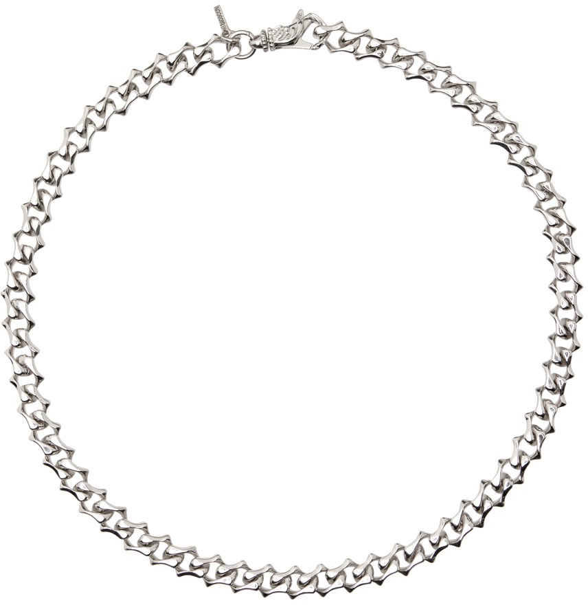 Emanuele Bicocchi Silver Sharp Link Chain Necklace In Sterling Silver