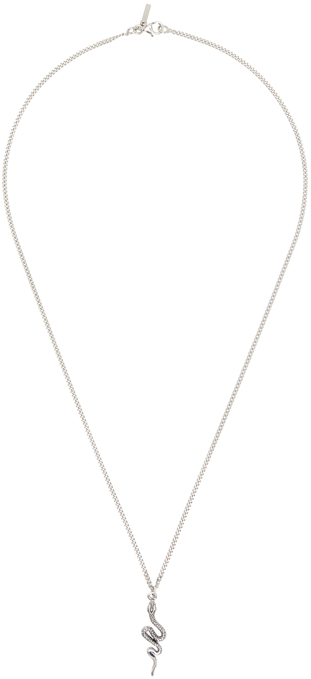 Shop Emanuele Bicocchi Silver Tiny Serpens Pendant Necklace In Sterling Silver