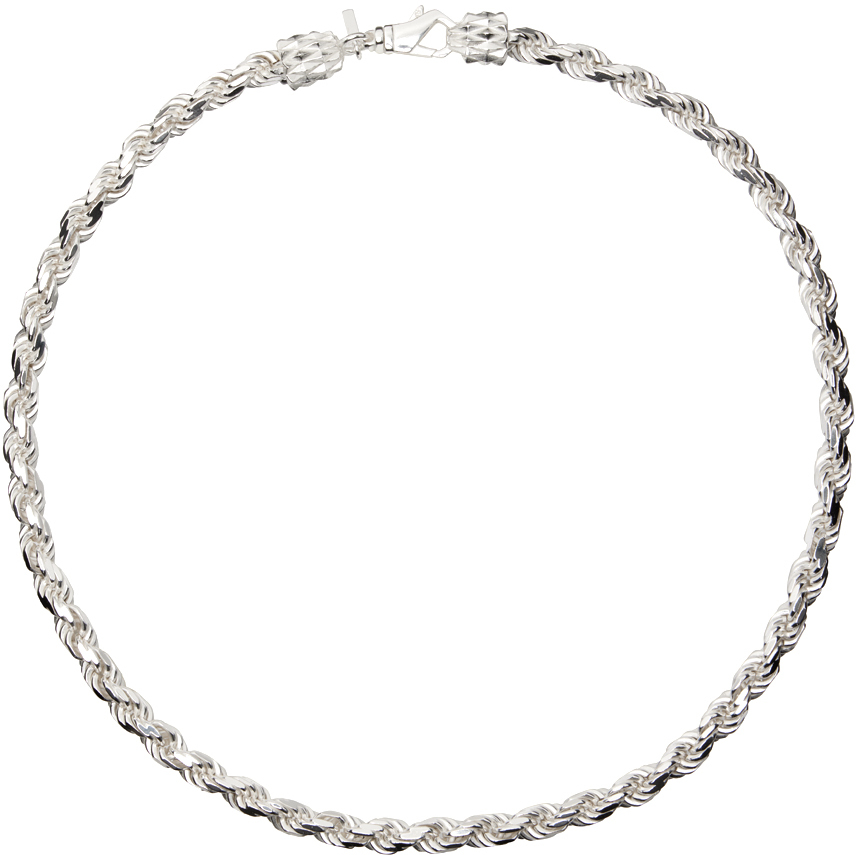 Emanuele Bicocchi Ssense Exclusive Silver Rope Chain Necklace