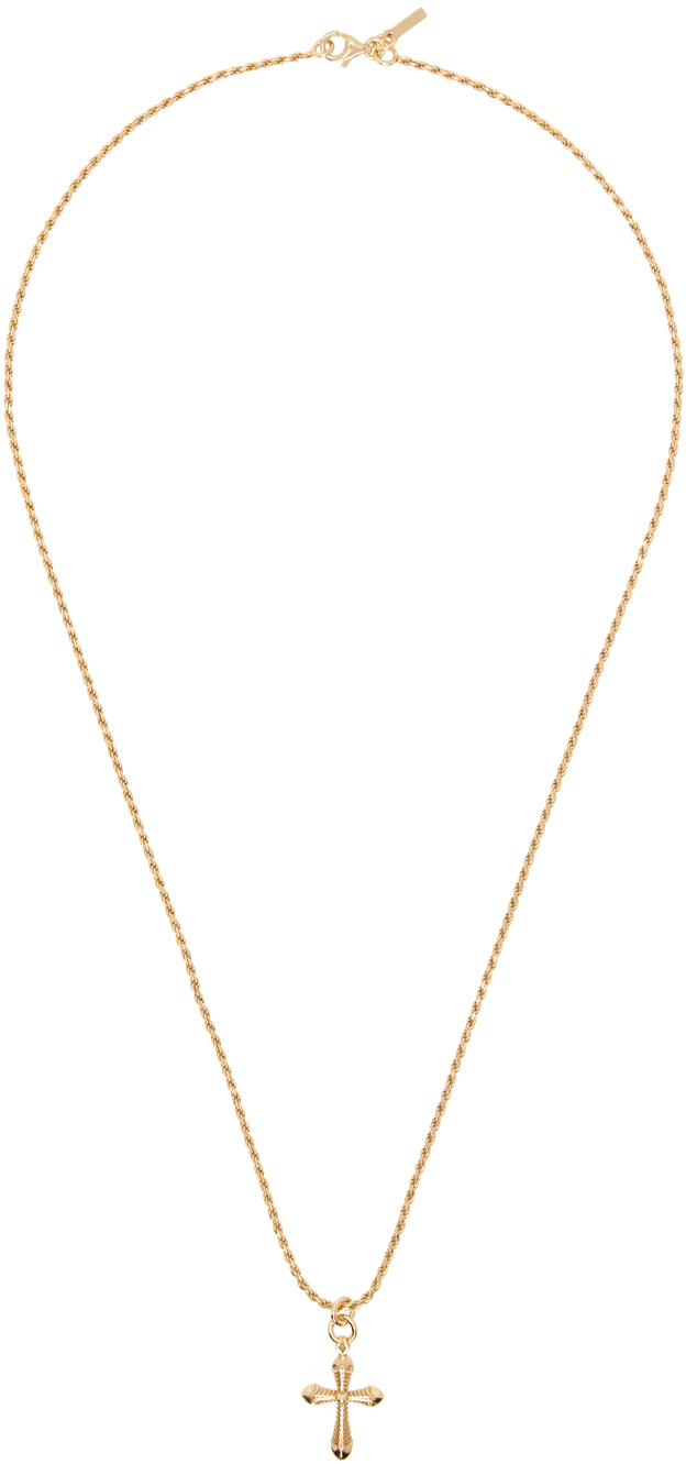 SSENSE Exclusive Gold Thin Cross Necklace