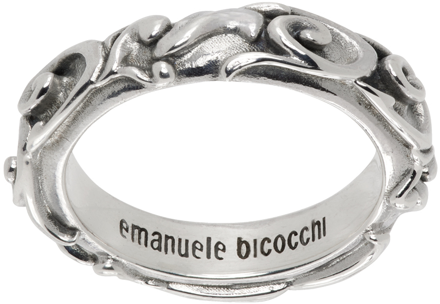 Emanuele Bicocchi Silver Arabesque Ring In Sterling Silver