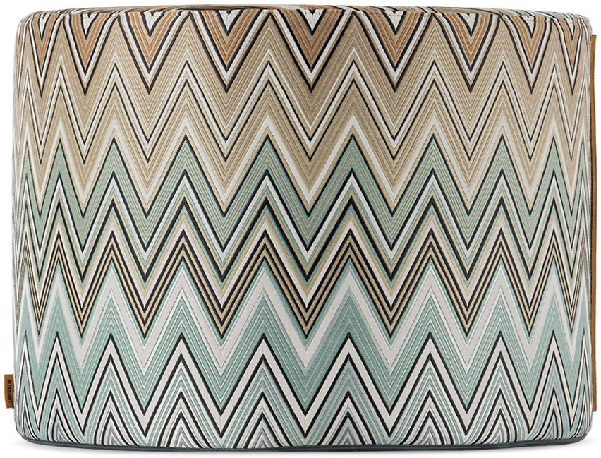 Shop Missoni Beige & Blue Birmingham Pouf In 157