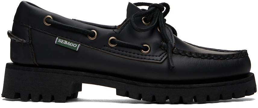 Shop Sebago Black Ranger Moc Soft Loafers In 924 Total Black