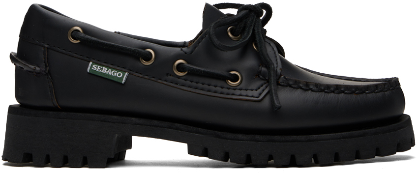 Shop Sebago Black Ranger Moc Soft Loafers In Total Black