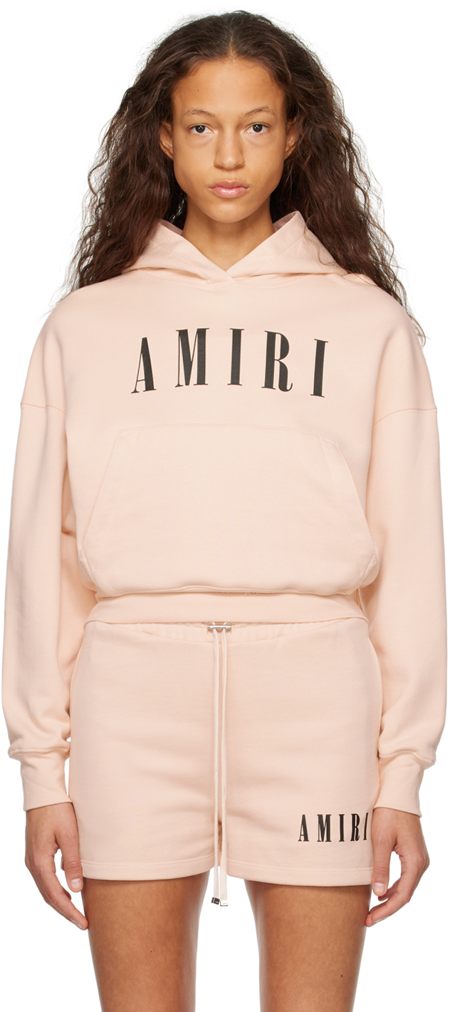 Amiri Logo-print Cotton Hoodie In Cream Tan