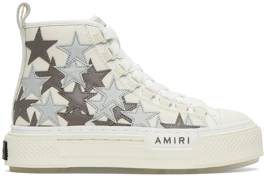 Amiri Stars High-top Canvas Sneakers In Alabaster