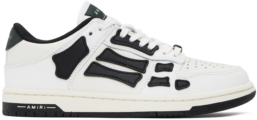Shop Amiri White & Black Skel Top Low Sneakers In White/black